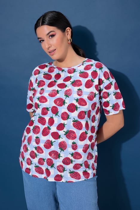 T-Shirt, oversized, Strawberry-Print