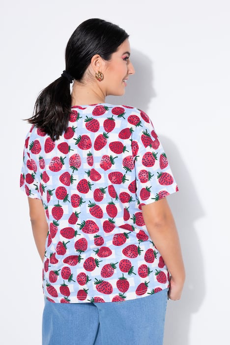 T-Shirt, oversized, Strawberry-Print