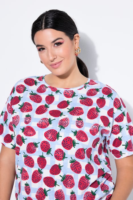 T-Shirt, oversized, Strawberry-Print