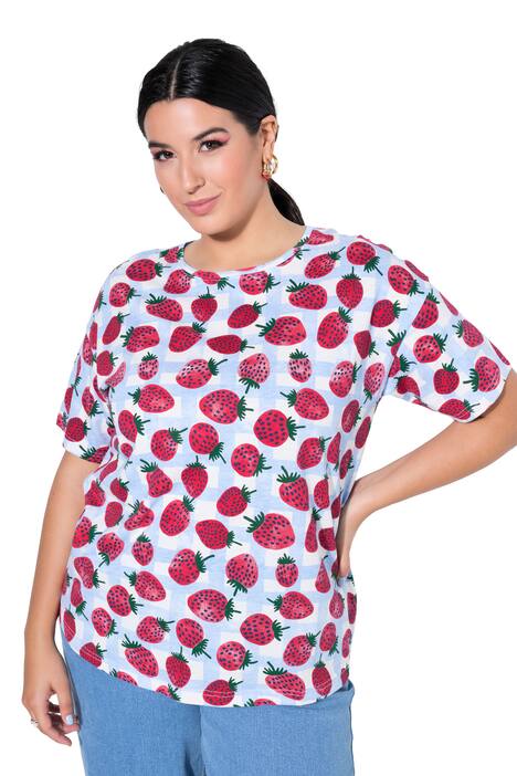 Tričko, oversize, potisk Strawberry