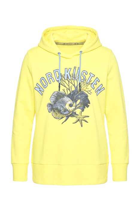 Mikina s kapucí, umístěný potisk, OEKO-TEX