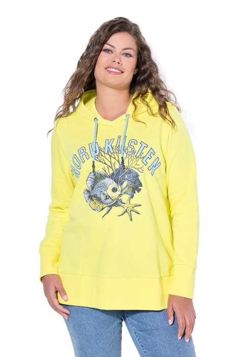 Mikina s kapucí, umístěný potisk, OEKO-TEX