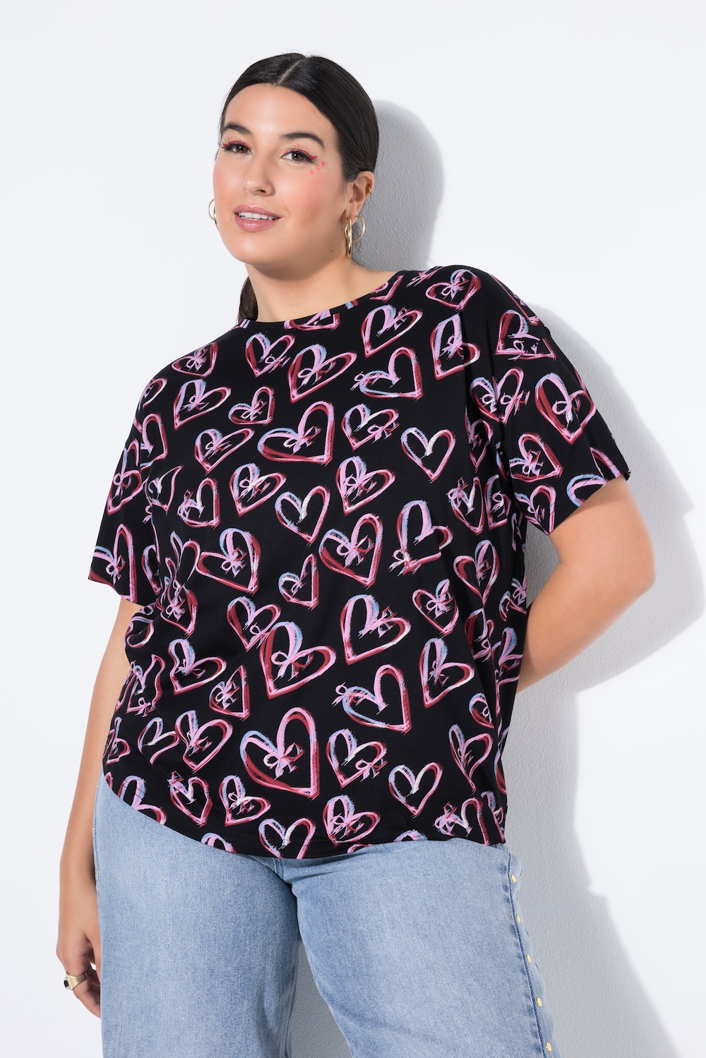 Große Größen T-Shirt, Damen, schwarz, Größe: 54/56, Baumwolle, Studio Untold