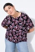 T-shirt, oversized, print met hartstrikjes