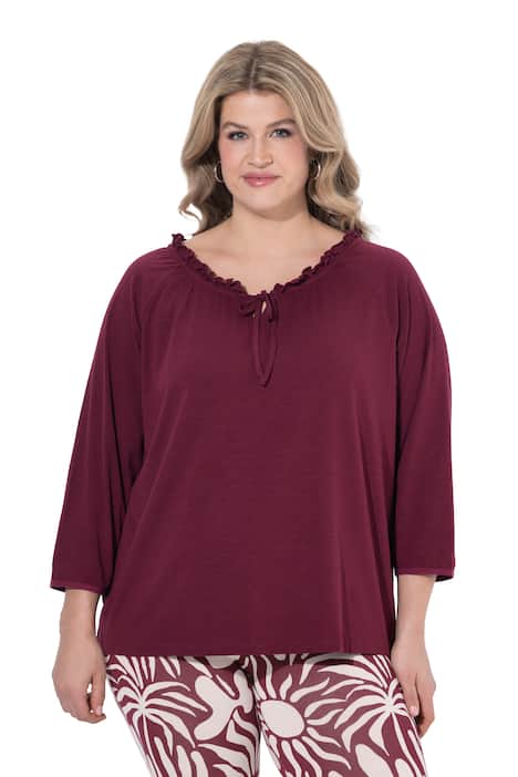 Halenka Carmen, průstřih, 3/4 rukáv, bio-bavlna