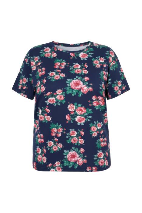 Tričko, oversize, potisk růží