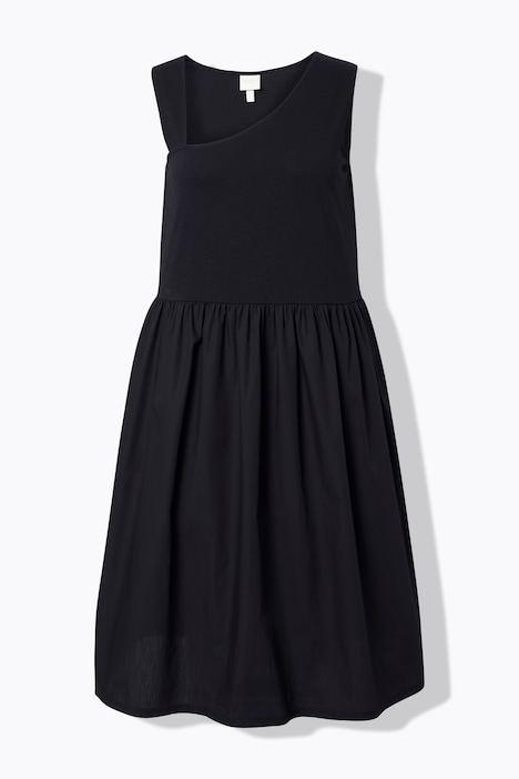 Midi-jurk, A-lijn, V-hals, mouwloos, biologisch katoen
