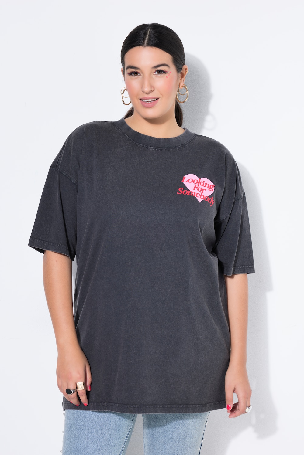 Große Größen T-Shirt, Damen, schwarz, Größe: 42/44, Baumwolle, Studio Untold