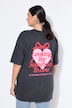 T-Shirt, Heart-Print vorne und groß hinten, Acid Wash