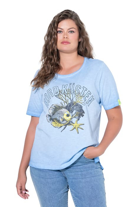 Tričko, barvené za studena, 1/2 rukáv, potisk