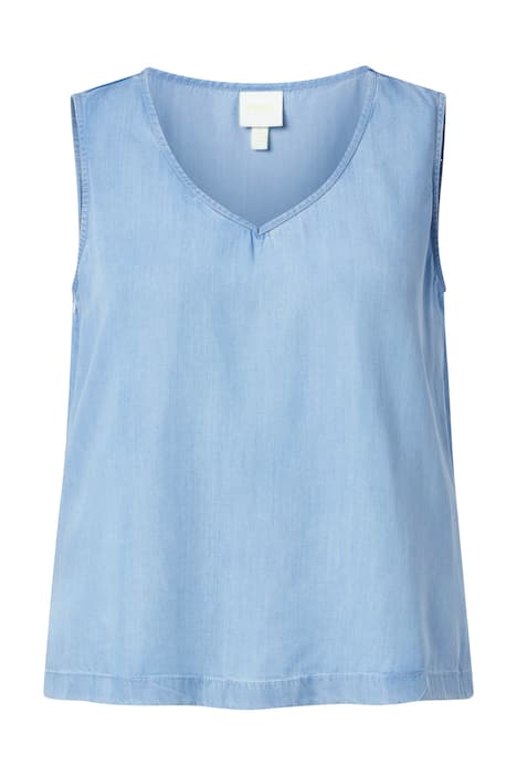 Halenka z lyocellu, áčkový střih, V výstřih, bez rukávů