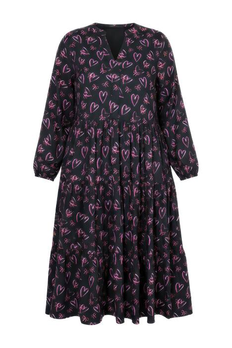 Maxi šaty, srdcové mašle, výstřih do V, volány