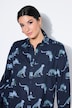 Hemdbluse, Straight Shape, Leoparden, Langarm