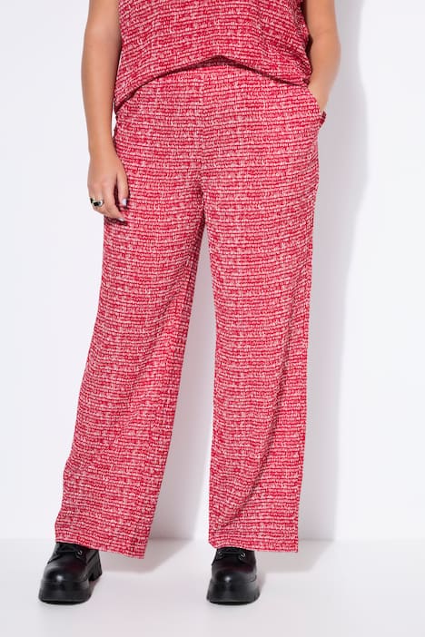 Bukser, brede ben, strutkur, elastisk linning