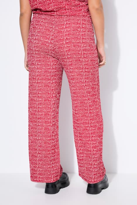 Bukser, brede ben, strutkur, elastisk linning