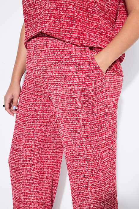 Bukser, brede ben, strutkur, elastisk linning