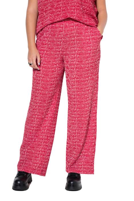 Kalhoty, široké nohavice, struktura, elastický pas