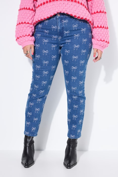 Mom-Jeans, Mom Shape, 5-Pocket, Stick-Schleifen