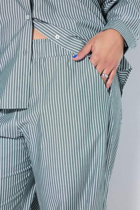 Hose, Wide Legs, Streifen, Patch, Elastikbund