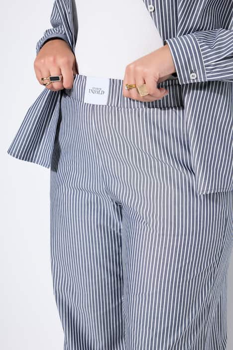 Hose, Wide Legs, Streifen, Patch, Elastikbund