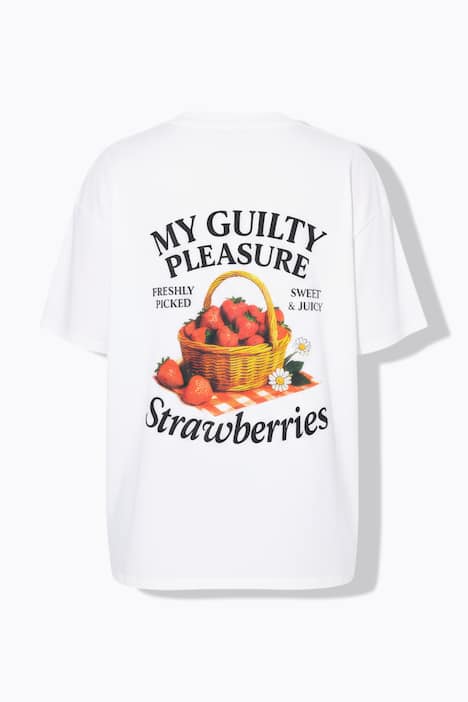 T-Shirt, oversized, Rücken Strawberry-Print