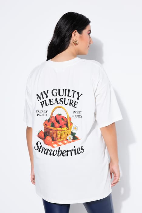 T-Shirt, oversized, Rücken Strawberry-Print