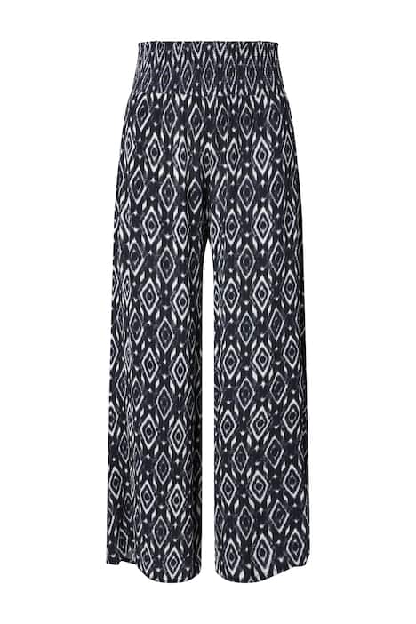 Kalhoty Rose, vzhled kalhotové sukně, široké nohavice, pružný nabíraný pas