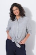 Bluse, Leinenmix, Patchmuster, Hemdkragen, Langarm