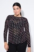 Topp, slim shape, mesh, Heart-print, lång ärm