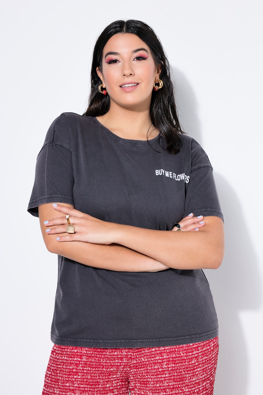 Große Größen T-Shirt, Damen, schwarz, Größe: 42/44, Baumwolle, Studio Untold