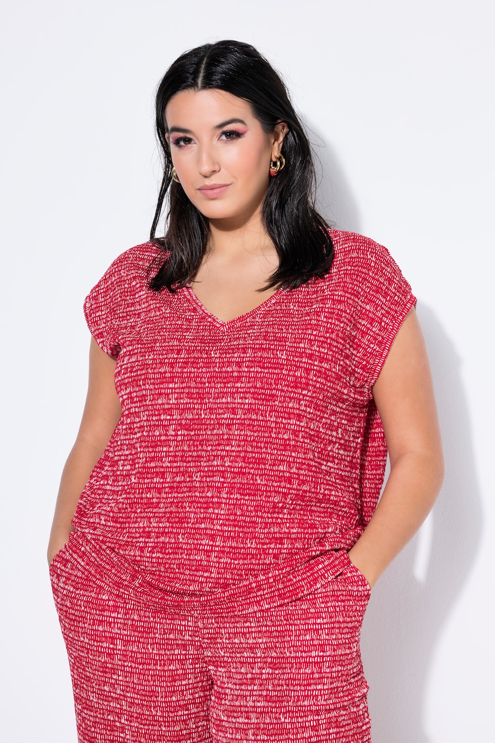 Große Größen T-Shirt, Damen, rot, Größe: 42/44, Polyester, Studio Untold
