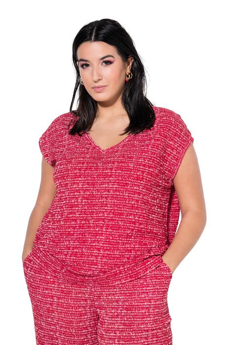 Tričko, oversize, struktura, výstřih do V