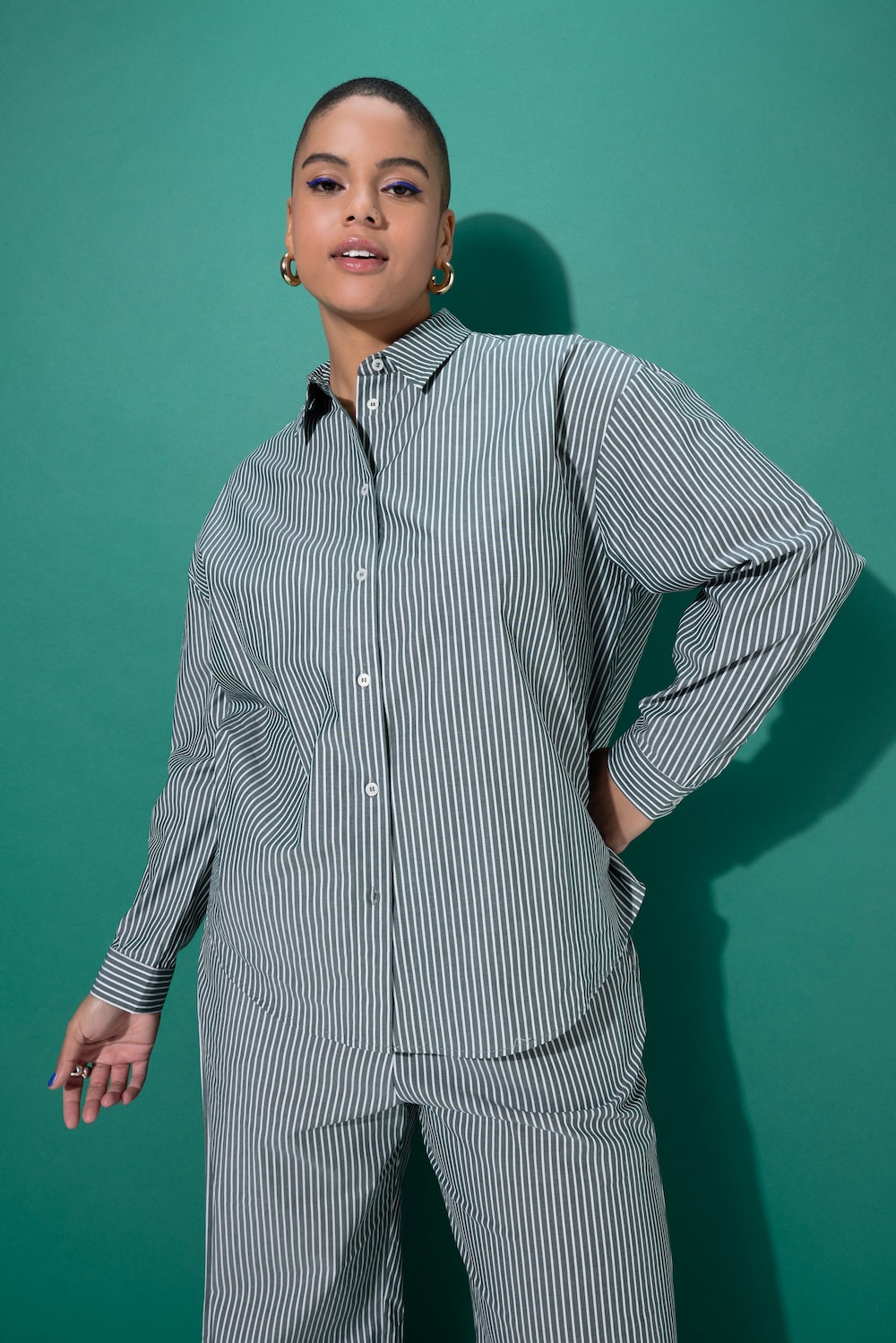 Streifenhemd, Oversize Shape, Patch