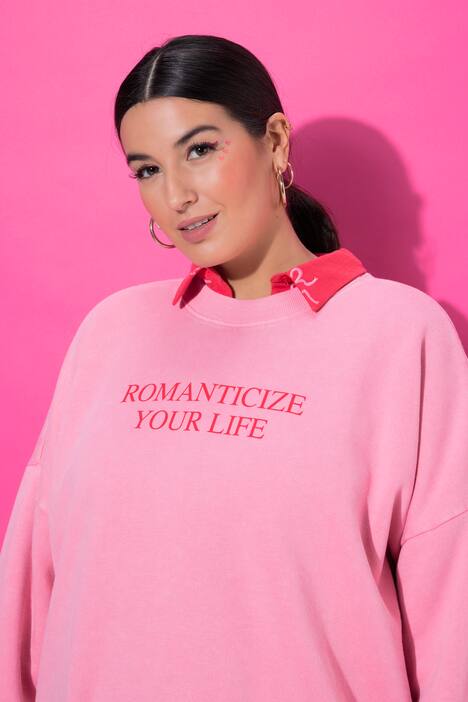 Sweat-shirt oversize à message, délavage Acid Wash