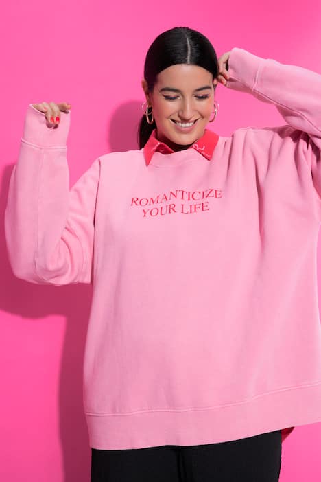 Sweat-shirt oversize à message, délavage Acid Wash