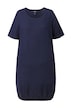 Šaty z lněné směsi, áčkový střih, kulatý výstřih, polo rukávy, kapsy