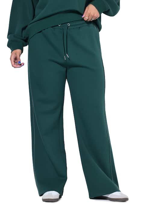 Jogging kalhoty, široké nohavice, lemovka-pruhy, vysoký pas