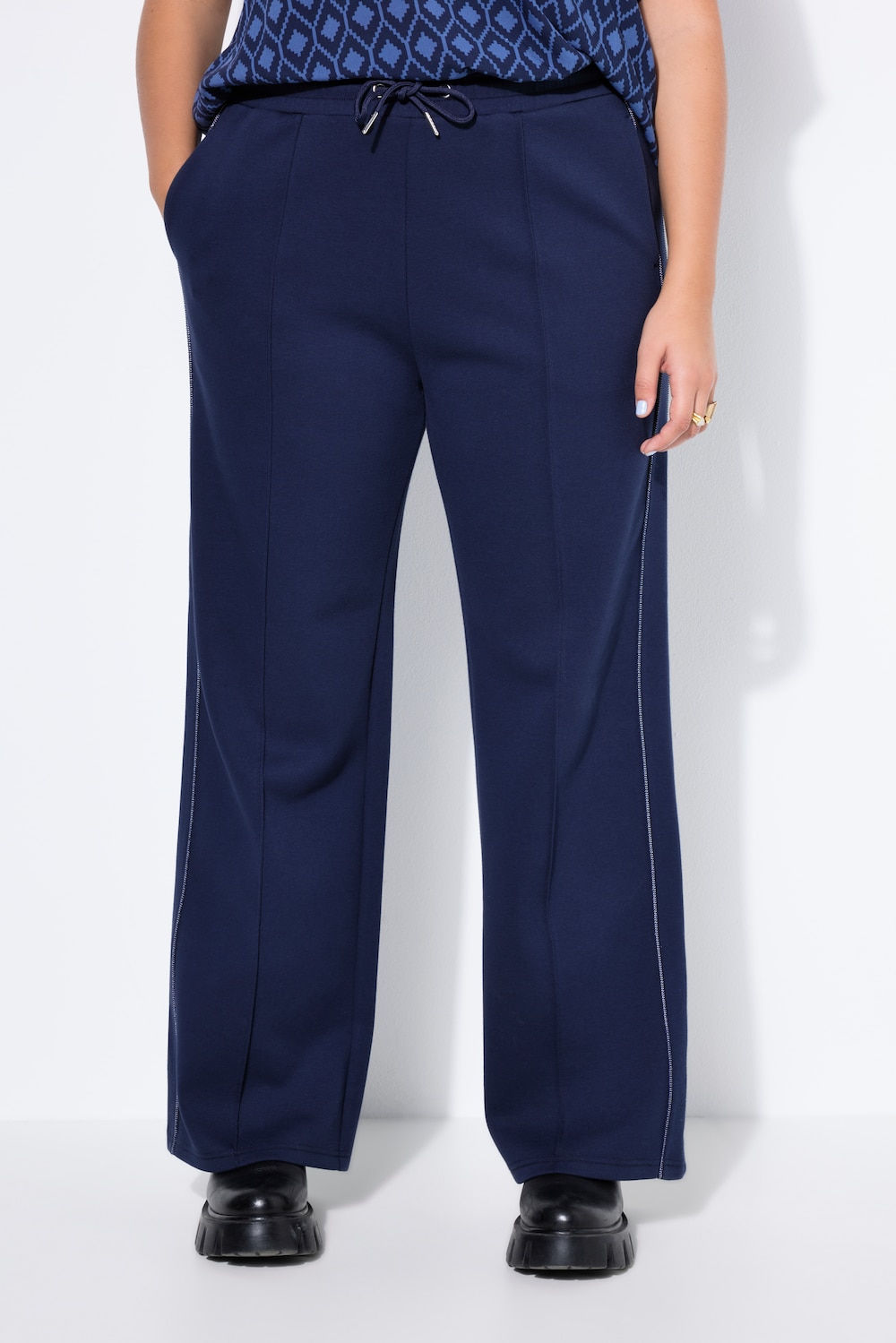 Große Größen Trainingshose, Damen, blau, Größe: 46/48, Polyester/Baumwolle, Studio Untold