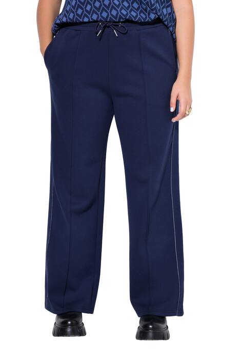 Jogging kalhoty, široké nohavice, lemovka-pruhy, vysoký pas