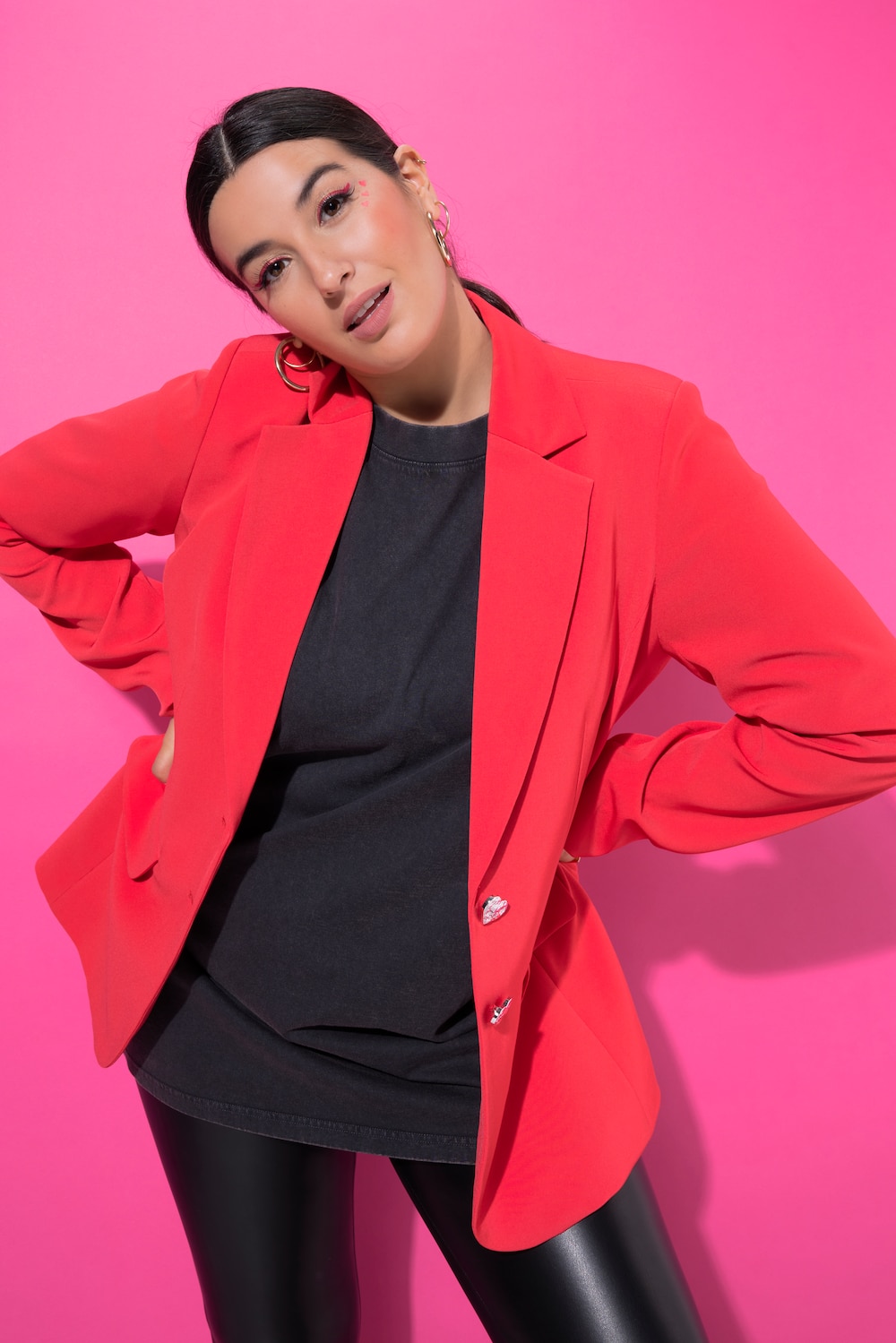 Blazer, fitted shape, hjerteknapper