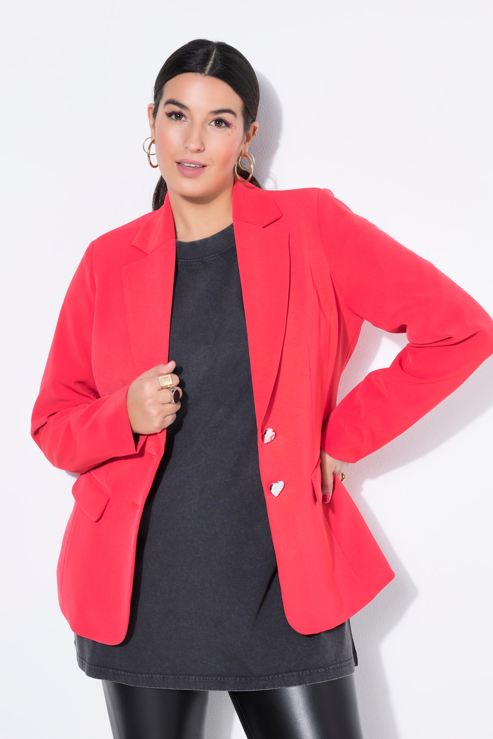 Große Größen Blazer, Damen, rot, Größe: 46, Polyester, Studio Untold