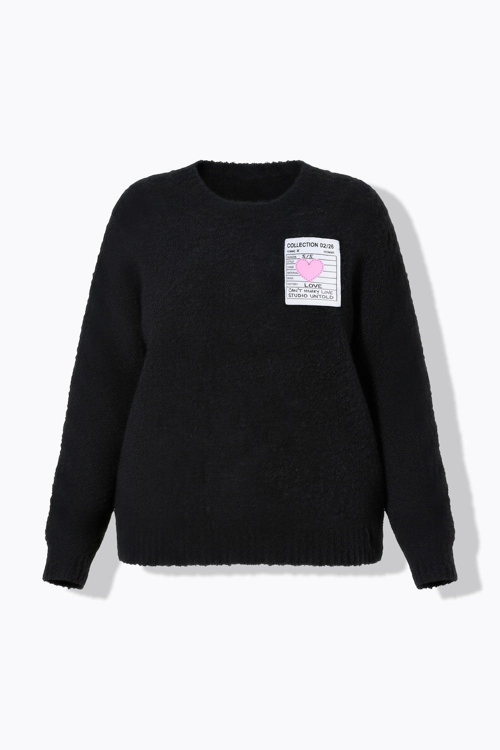 Stora storlekar Tröja, Dam, svart, storlek: 46/48, Polyester/Syntetfibrer/Ull, Studio Untold