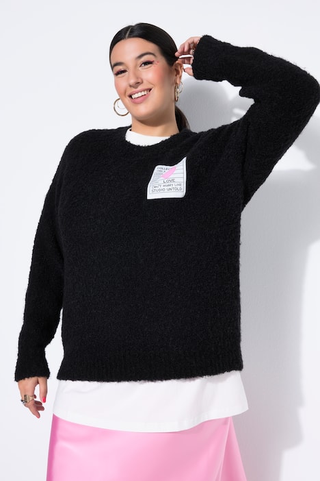 Pullover, oversized, Patch, Langarm