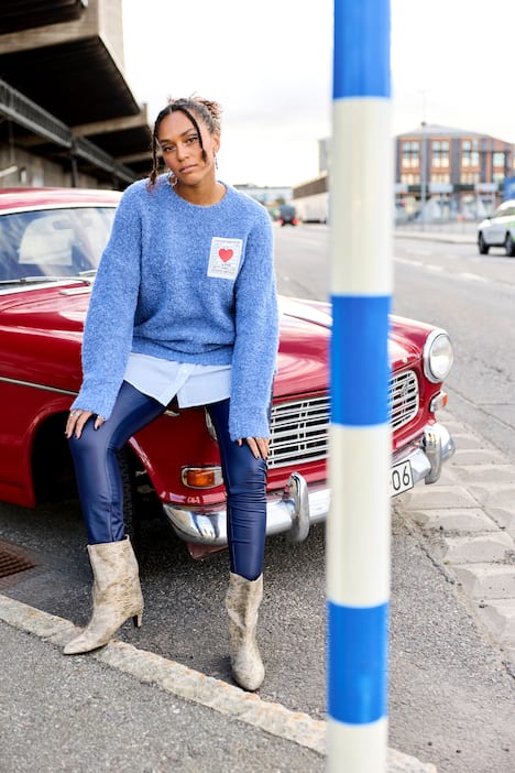 Oversized Bouclé Fine Knit Sweater