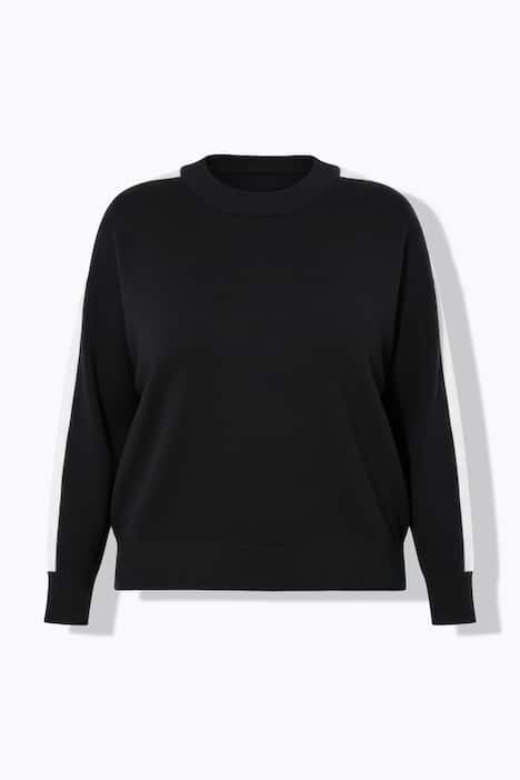 Pullover, oversized, Ärmelstreifen, Ballon-Langarm