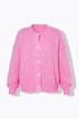Strickjacke, oversized, Schleifenknöpfe