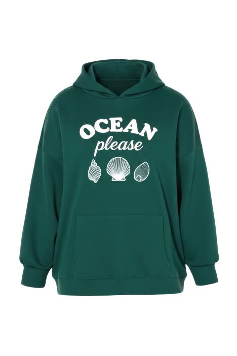 Mikina s kapucí, oversize, nápis, výšivka