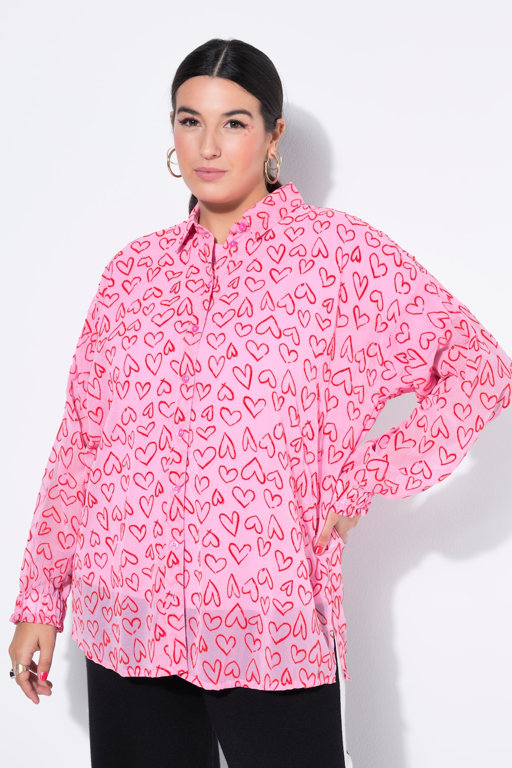Große Größen Bluse, Damen, rosa, Größe: 46/48, Polyester, Studio Untold