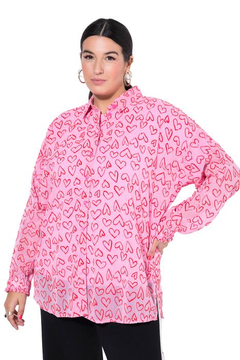 Halenka, oversize, srdcový vločkový potisk