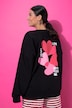 Sweatshirt, oversized, kleurrijke harten op de achterkant